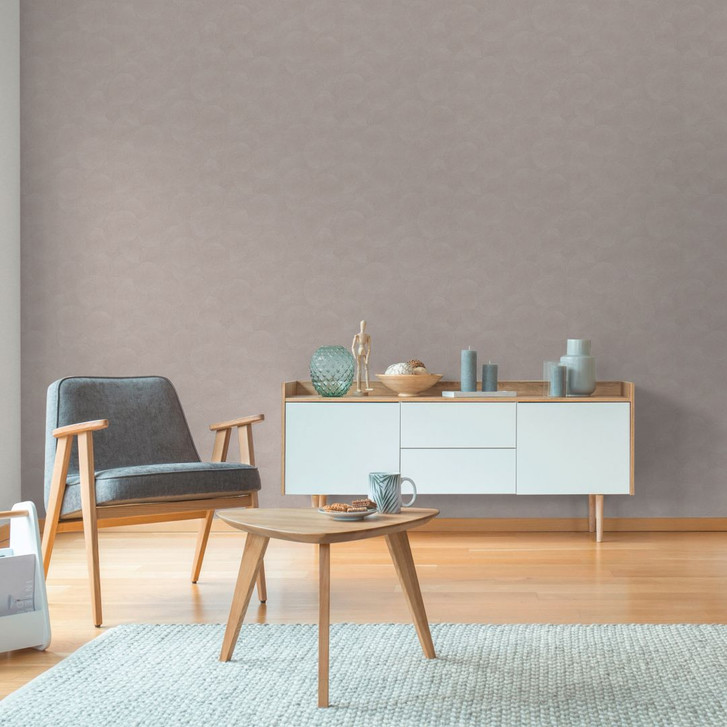 3D-Tapete Kreismuster Beige Grau – Vliestapete strukturiert dezent modern - WA506841