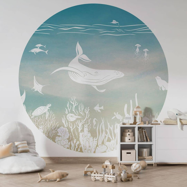 Fototapete Unterwasserwelt-Paradies - Ombre - Kikki Belle - Rund - Selbstklebend/Vlies - WA470948