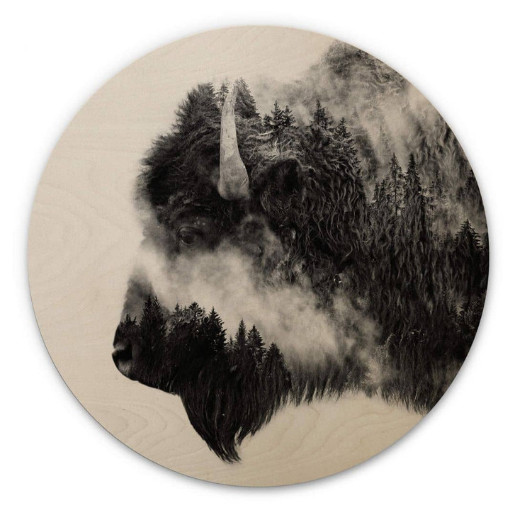 Holzbild Angyalosi - Bison - Rund - WA332804