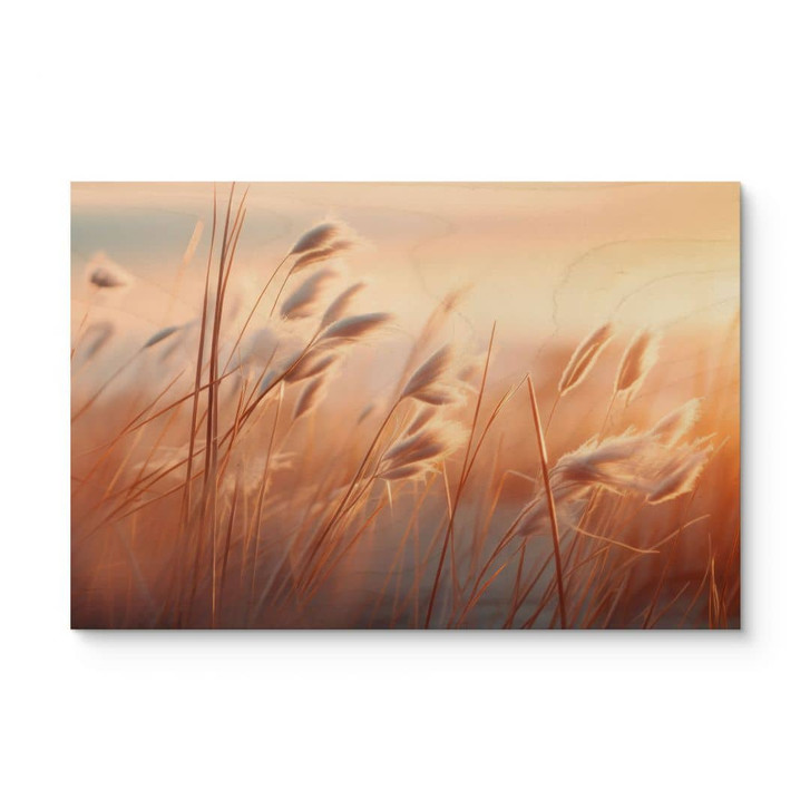 Holzbild Dünengras in der Abendsonne - Treechild - WA472126