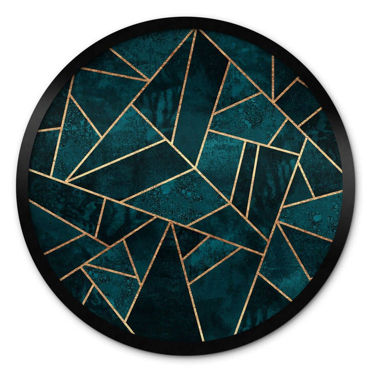 Poster Fredriksson - Blau-Grüner Edelstein - Rund - WA337276