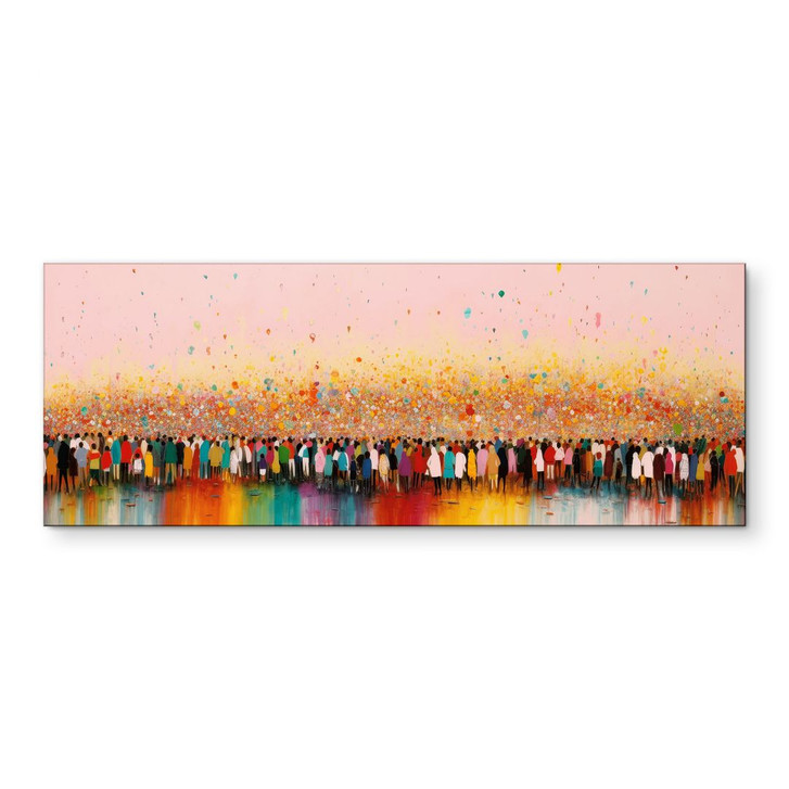 Wandbild Lebensfreude bunter Menschen - Treechild - Panorama - Alu-Dibond - WA422488