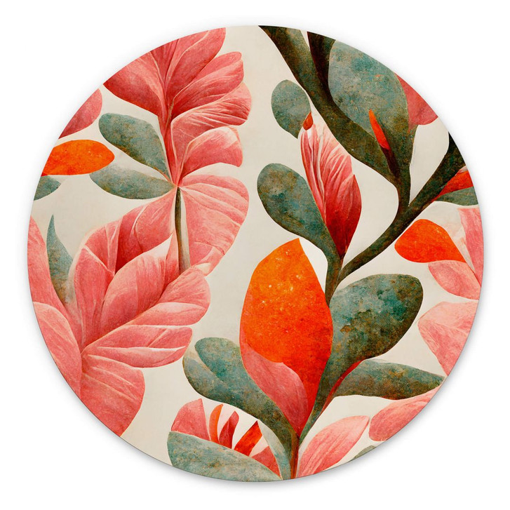 Wandbild Treechild - Indische Rose - Alu-Dibond Rund - WA383346