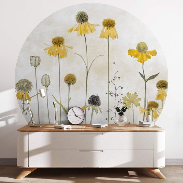 Blumen Fototapete Sonnenbraut Rund - Disher - Selbstklebend/Vlies - WA467002
