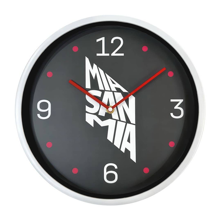 FC Bayern Wanduhr mit Solgan - Mia San Mia Ø30 cm - WA419201