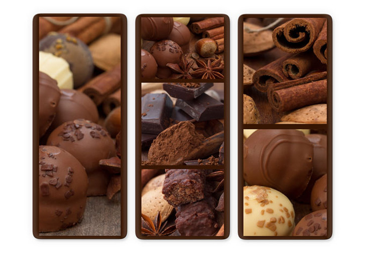 Glasbild Schokoladentraum 03 (3-teilig) - WA127400