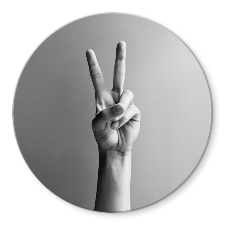 Glasbild Victory Hand - Zeichen des Friedens und Sieges - Bühler - Rund - WA432293