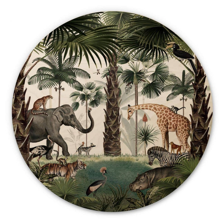 Holzbild Kikki Belle - Königreich der Tiere - Rund - WA340868