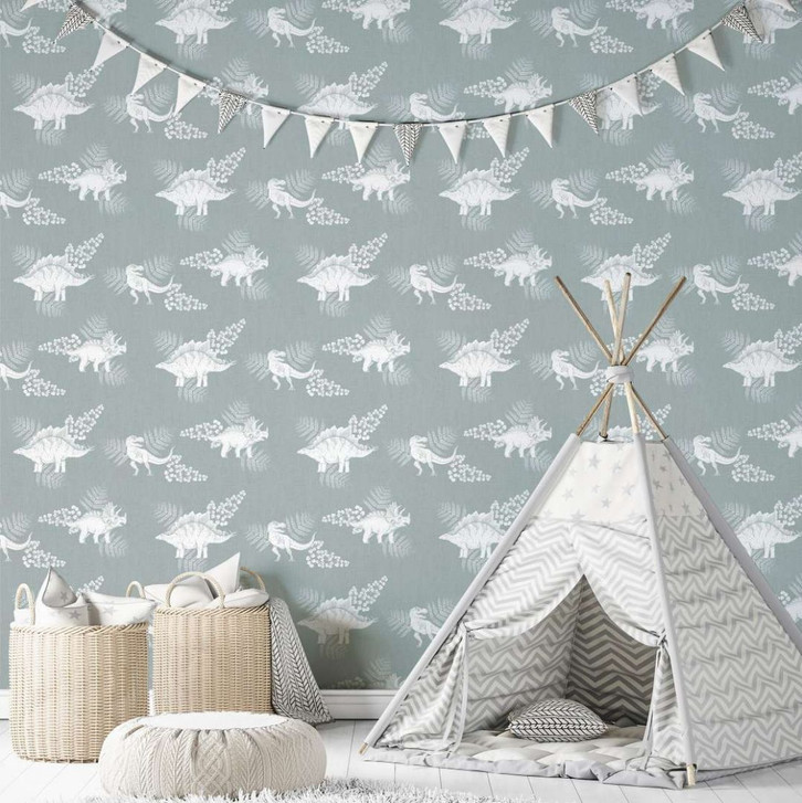 Kindertapete, Vliestapete mit Illustration Kids Walls grün, weiss - WA445589