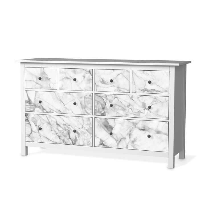 Möbelfolie IKEA Hemnes Kommode 8 Schubladen - Marmor weiss - CR114869
