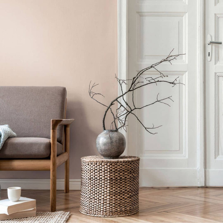 Unitapete mit Leinenstruktur Beige – Einfarbige Tapete matt modern - WA459080