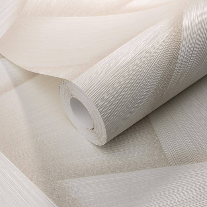 Vliestapete mit geometrischen Formen und Metallic-Effekt in creme - WA397793