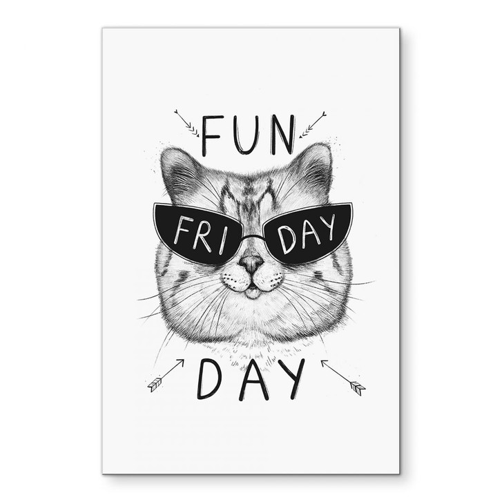 Wandbild Katze mit Sonnenbrille - Fun Friday Cat - Korenkova - Alu-Dibond - WA435331