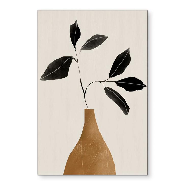 Wandbild Zweig in goldener Vase - ThingDesign - Alu-Dibond - WA491518
