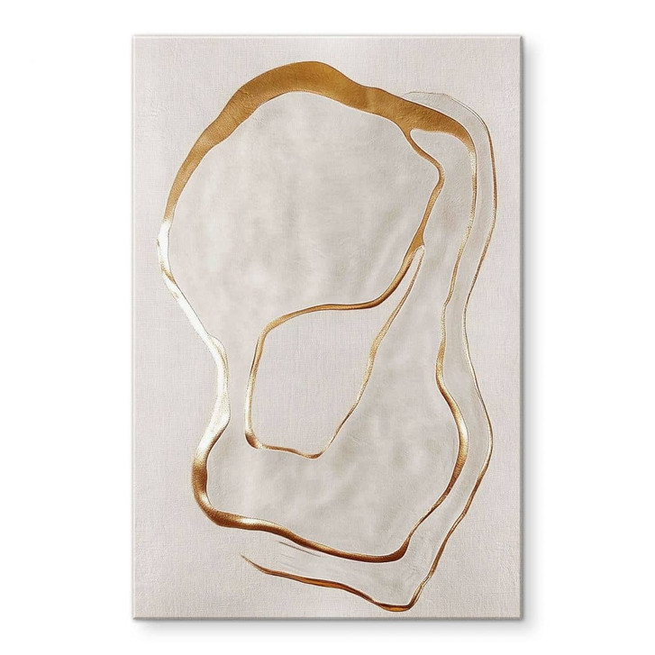 Acrylglasbild Abstrakte Line Art in Gold und Beige - Alma - WA490756