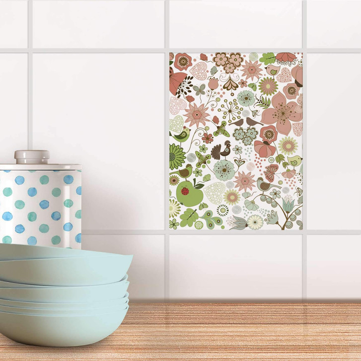 Fliesensticker - Flower Pattern - CR104885