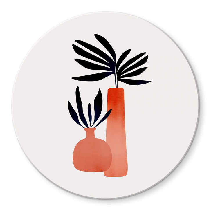 Glasbild Kubistika - Märchenpflanzen - Rund - WA354070