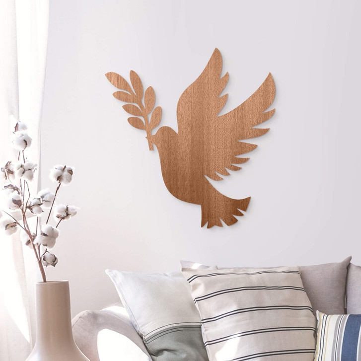 Holzdeko Vogel - Friedenstaube - Mahagoniholz - WA355993