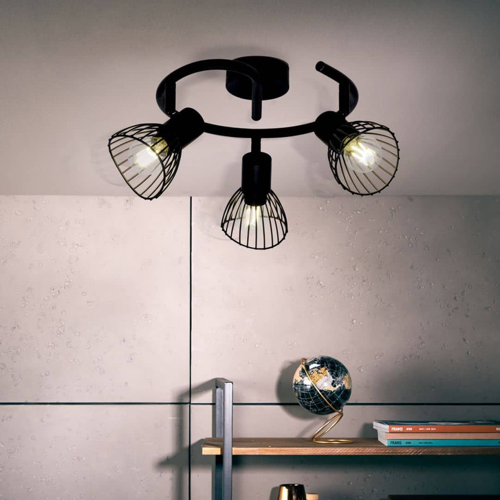 Spotspirale Flora, schwarz, 16.5 x 42 cm, Metall Strahler - WA438637