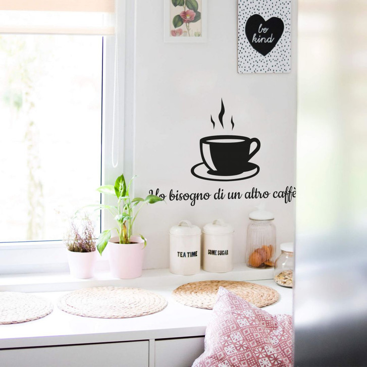 Wandtattoo Ho bisogno di un altro caffè - WA211889