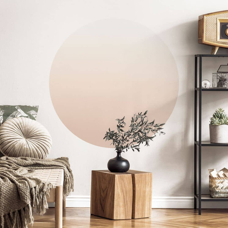 Wandtattoo Ombre - Cappuccino - Rund - WA430145
