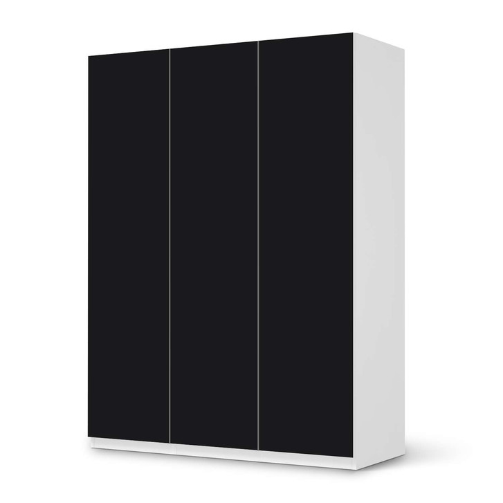Folie IKEA Pax Schrank 201cm Höhe - 3 Türen - Schwarz - CR105808