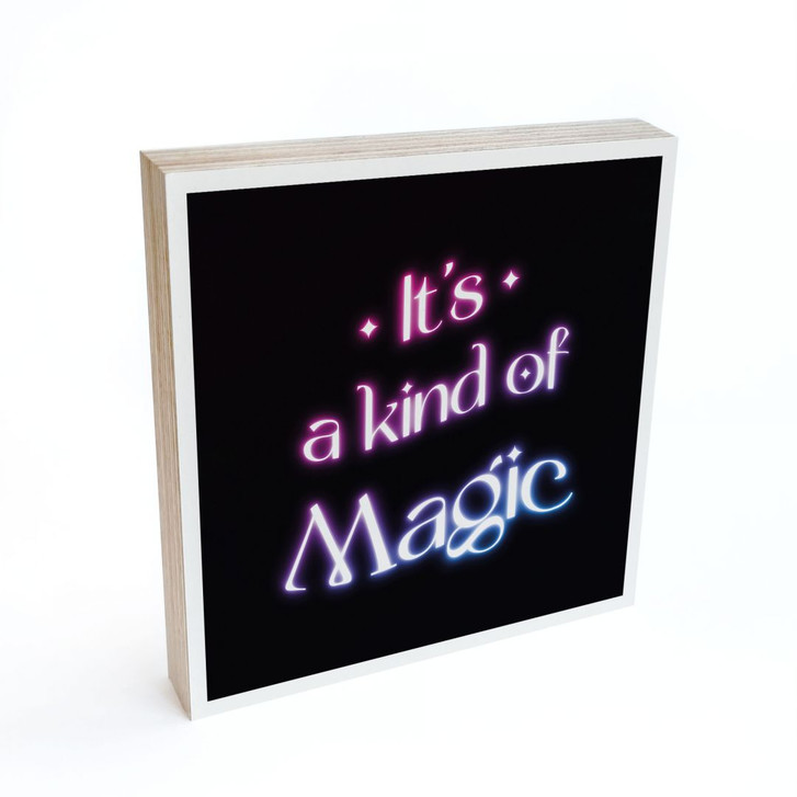 Holzbild zum Hinstellen - Songtext - It's a kind of magic - 15x15cm - WA388409