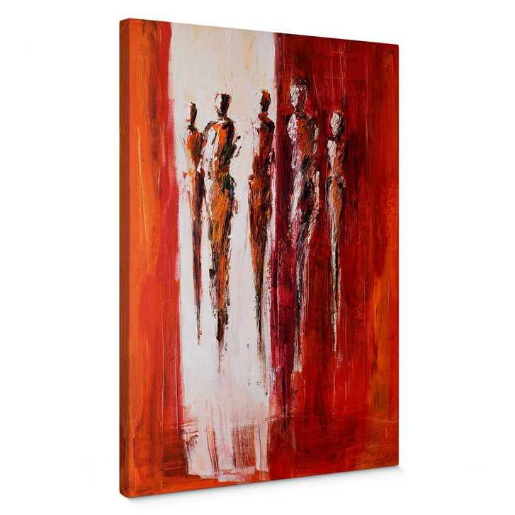 Leinwandbild Schüssler - Fünf Figuren in Rot - WA374290