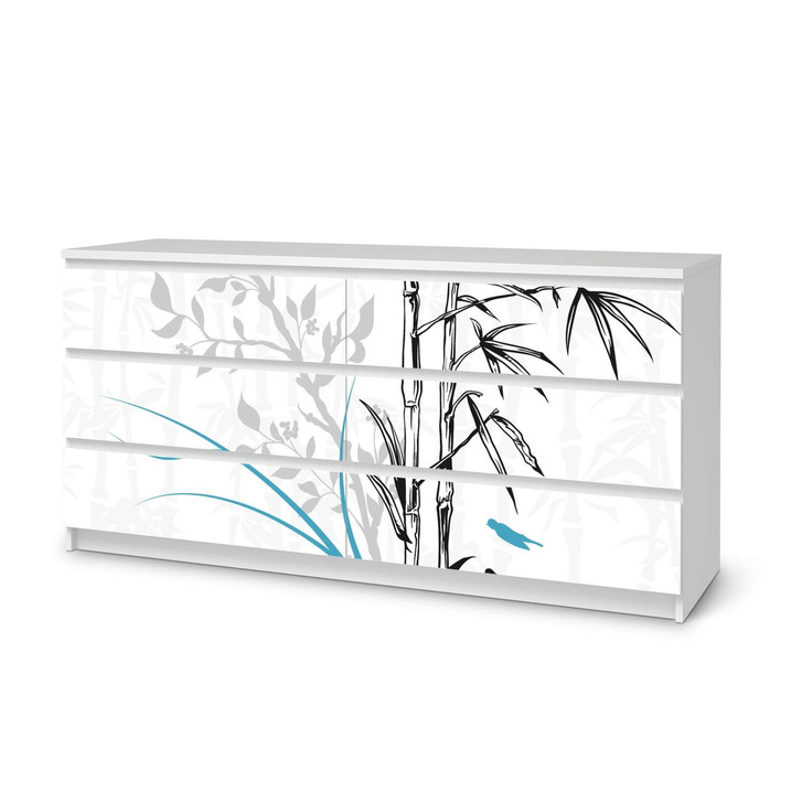 Möbelfolie IKEA Malm Kommode 6 Schubladen (breit) - Bamboo 1 - CR116527
