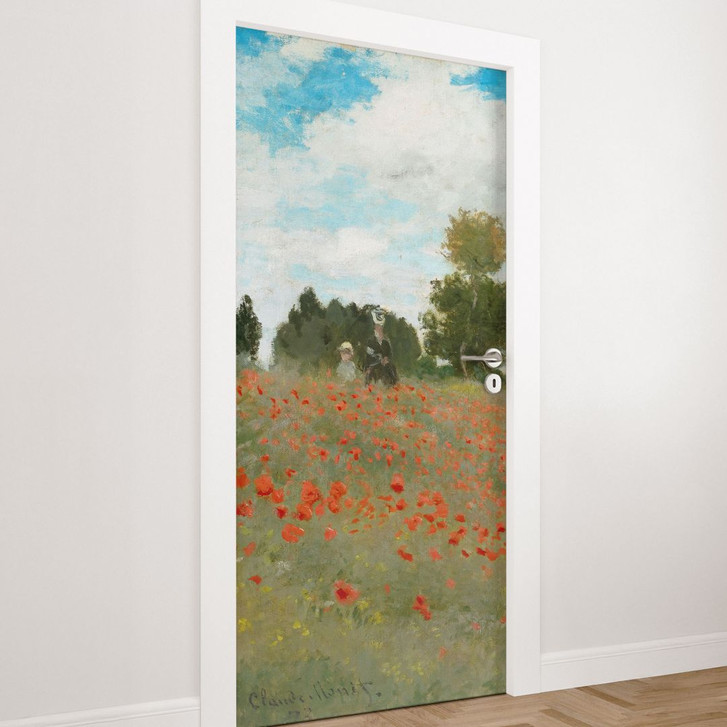 Türfolie Mohnfeld bei Argenteuil - Monet - Selbstklebende Türdeko - WA510025