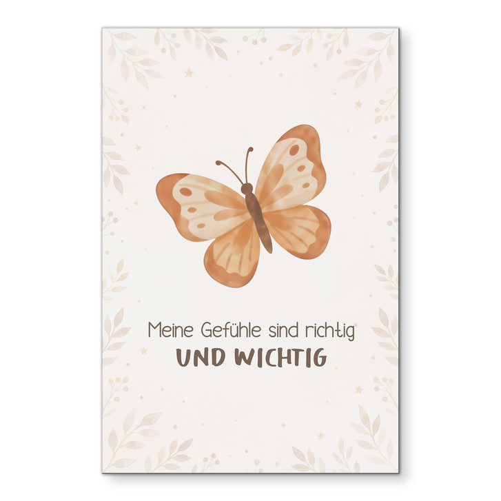 Alu-Dibond Wandbild mit Schmetterling - Kraftsatz 
