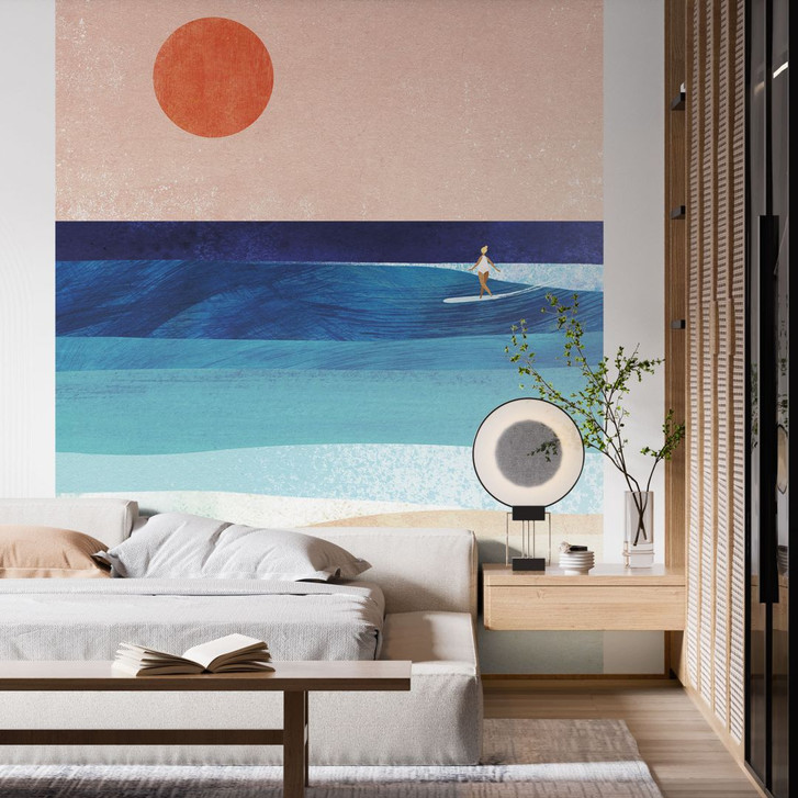 Fototapete Surfer Mädchen beim Sonnenuntergang - Rivers - WA424171