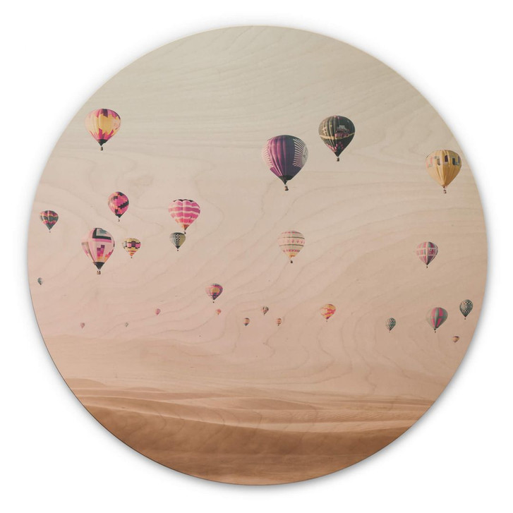 Holzbild Sisi & Seb - Heissluftballon - Rund - WA355596