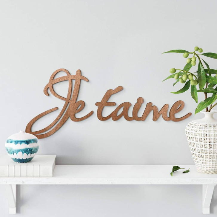 Holzbuchstaben Mahagoni - Je t' aime - WA133000