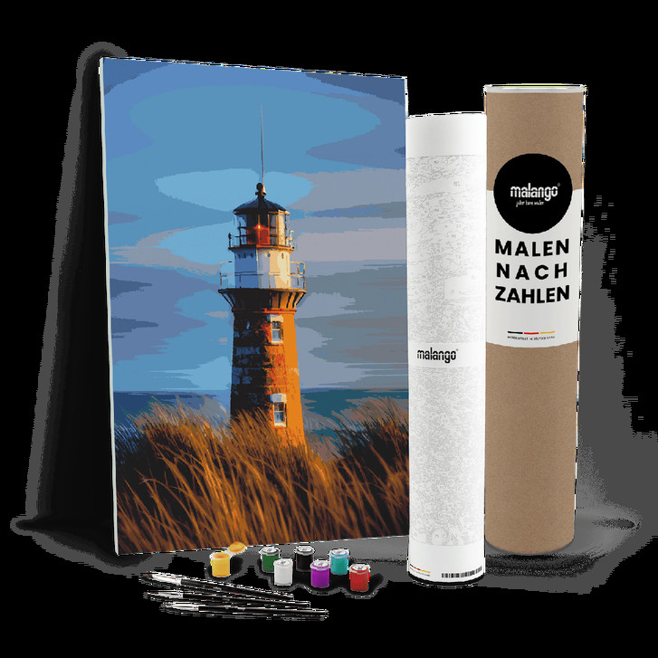 Malen nach Zahlen Leinwandbild - Leuchtturm weiter Blick - WA447434