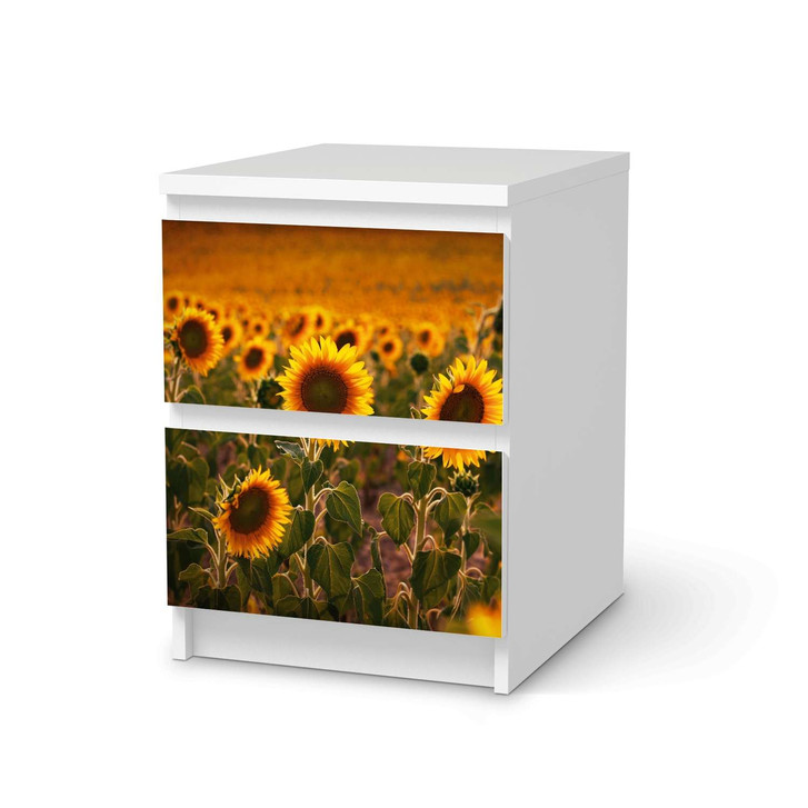 Möbelfolie IKEA Malm Kommode 2 Schubladen - Sunflowers - CR116239