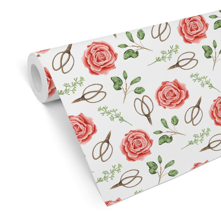 Mustertapete - Aquarell Blüten 04 - rot - WA236319