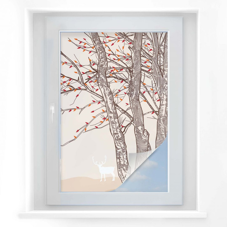 Sichtschutzfolie Hirsch im Wald - WA175205