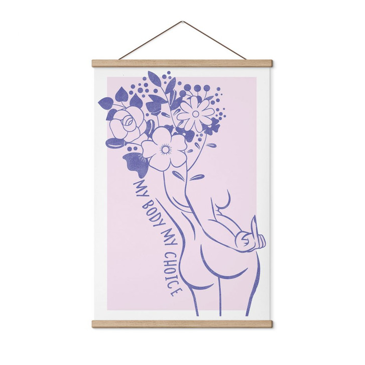 Stoffbild Body Positivity - Line Art Floral - WA500589