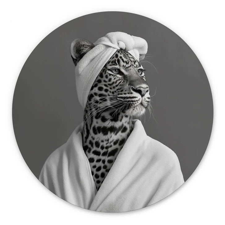 Wandbild Royale Spa-Auszeit mit Leopard - Rahner - Alu-Dibond Rund - WA464573