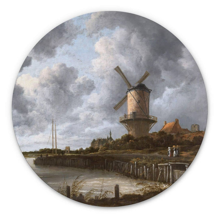 Alu-Dibond Van Ruisdael - Die Windmühle von Wijk - Rund - WA340389