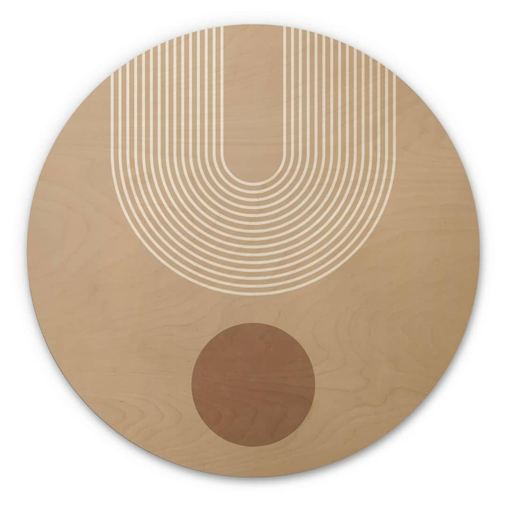 Holzbild Abstrakte Geometrie in Balance - Ristova - Rund - WA471854