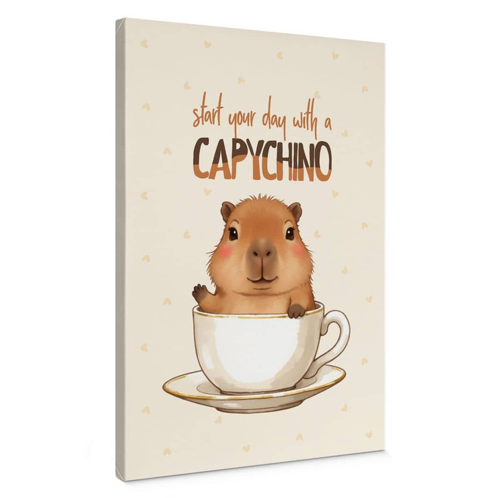 Leinwandbild Capybara im Kaffee - Capychino - WA497160