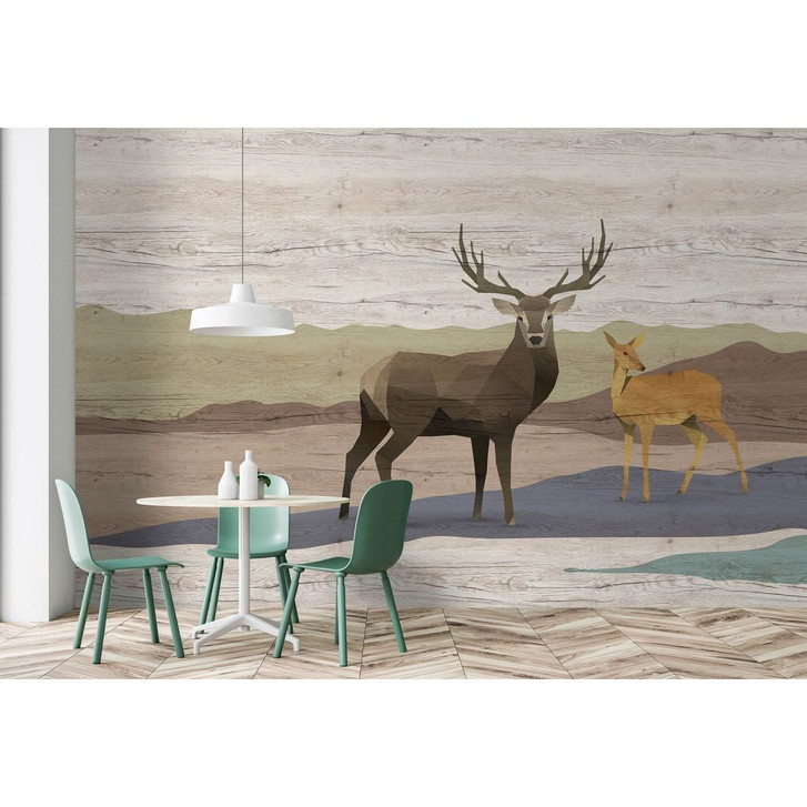 Livingwalls Fototapete Walls by Patel 3 Yukon 2 braun, gelb, blau, grün - WA335858