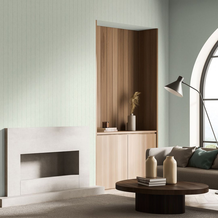 Vliestapete mit feiner Linienoptik hellgrün Streifen - WA450531