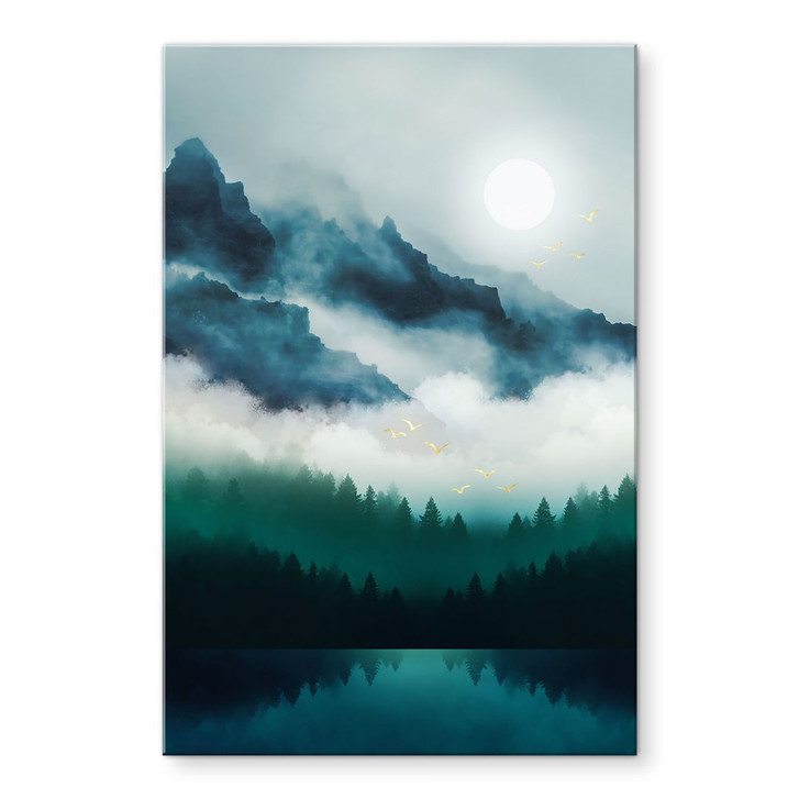 Acrylglasbild Neblige Landschaft in der Nacht - SpaceFrog Designs - WA421391