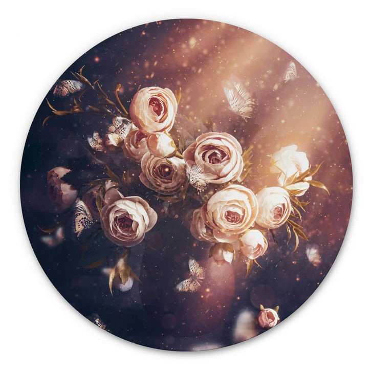 Alu-Dibond Kiral - Der Rosenstrauss - Rund - WA319871
