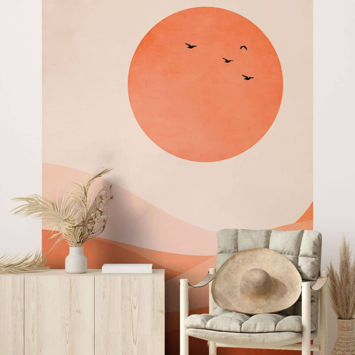 Fototapete Harmonische Landschaft orange - Kubistika - WA398955