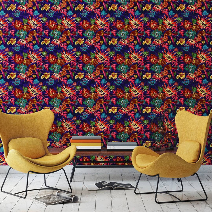 Fototapete mit Pflanzen, Lila Floral 3.40 x 1.59 m - WA448877