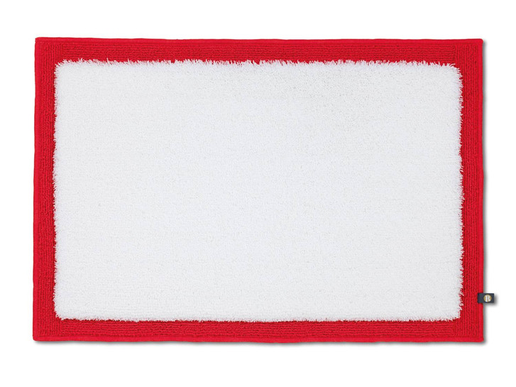 Frame Badteppich Wunschmass in Weiss/Carmin 632 - TS427811
